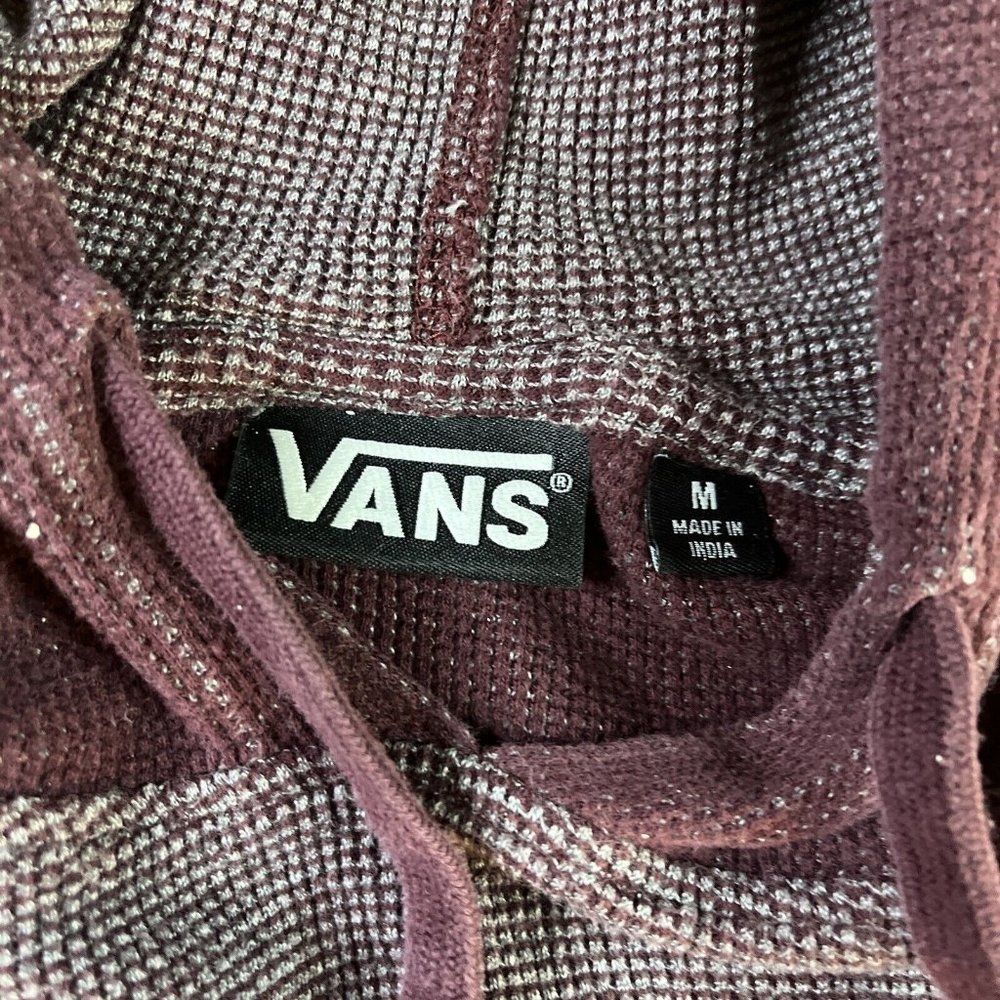 Vans Mens Burgundy Lightweight Long Sleeve Pullover Hoodie Size Medium - Picture 2 of 6